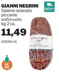 GrosMarket Salame spianata piccante Gianni Negrini offerta