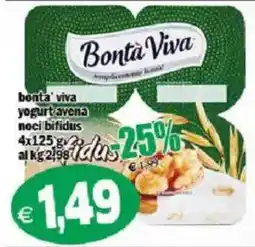 Il Castoro Supermercati Bonta Viva yogurt avena noci bifidus offerta