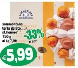 Il Castoro Supermercati Sammontana torta gelato st.honore' offerta