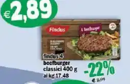 Il Castoro Supermercati Findus 4 beefburger classici offerta
