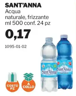 GrosMarket Acqua naturale, frizzante Sant'Anna offerta