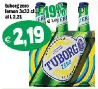 Il Castoro Supermercati Tuborg zero lemon offerta