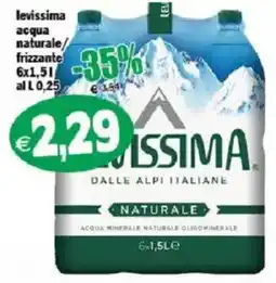 Il Castoro Supermercati levissima acqua naturale frizzante offerta