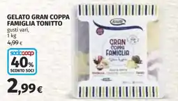 Ipercoop Gelato gran coppa famiglia Tonitto offerta