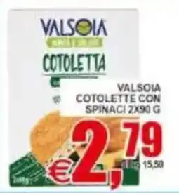 Pewex Valsolia cotolette con spinaci offerta