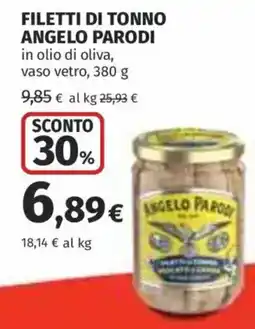 Ipercoop Filetti di tonno Angelo Parodi offerta