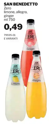 GrosMarket San Benedetto Zero limone, allegra, ginger offerta