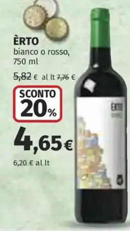 Ipercoop Èrto bianco o rosso offerta