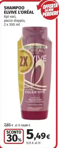 Ipercoop Shampoo Elvive L'Oréal offerta