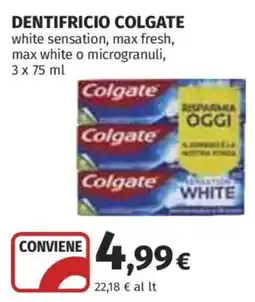 Ipercoop Dentifricio Colgate white sensation offerta