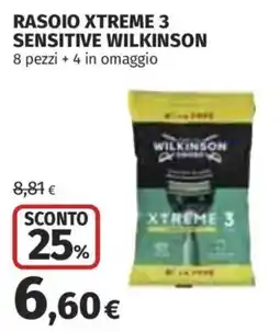 Ipercoop Rasoio xtreme 3 sensitive wilkinson offerta