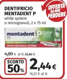 Ipercoop Dentifricio Mentadent P offerta