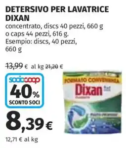 Ipercoop Detersivo per lavatrice Dixan offerta