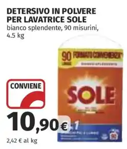 Ipercoop Detersivo in polvere per lavatrice Sole bianco splendente offerta