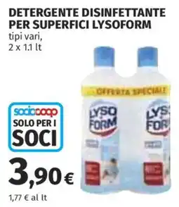 Ipercoop Detergente disinfettante per superfici Lysoform offerta