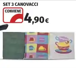 Ipercoop Set 3 canovacci offerta