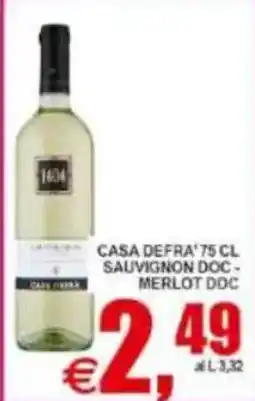Pewex Casa Defra Sauvignon Doc - Merlot Doc offerta