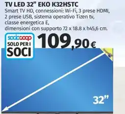 Ipercoop TV LED 32" EKO K32HSTC offerta