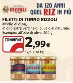 Ipercoop Filetti di tonno Rizzoli offerta