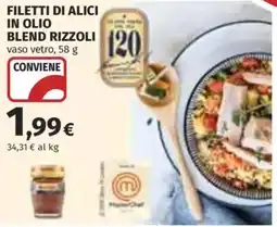 Ipercoop Filetti di alici in olio Blend Rizzoli offerta
