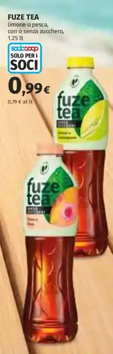 Ipercoop Fuze Tea Limone o Pesca con o senza zucchero offerta