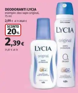 Ipercoop Deodoranti Lycia offerta