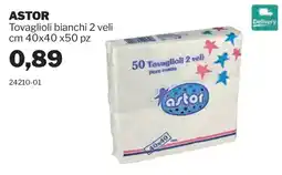 GrosMarket Tovaglioli bianchi 2 veli astor offerta