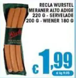 Sacoph Recla wurstel meraner alto adige offerta