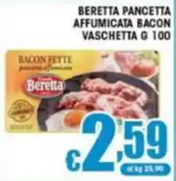 Sacoph Beretta pancetta affumicata bacon vaschetta offerta