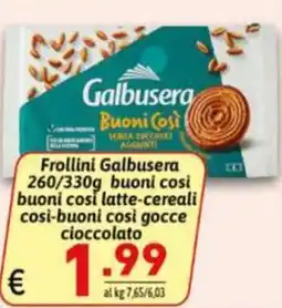 Ipercarni Frollini Galbusera buoni così offerta