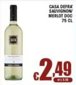 Sacoph Casa Defra Sauvignon/Merlot DOC offerta