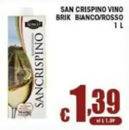 Sacoph San Crispino vino brik bianco/rosso offerta