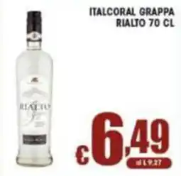 Sacoph Italcoral grappa rialto offerta