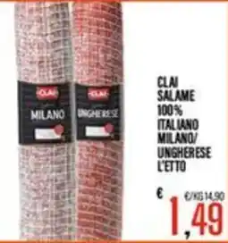 Supermercati EffePiù Clai salame milano/ungherese offerta