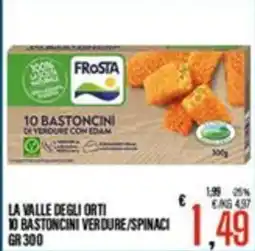 Supermercati EffePiù Frosta 10 bastoncini verdure con eddam offerta