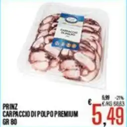 Supermercati EffePiù Prinz carpaccio di polpo premium offerta