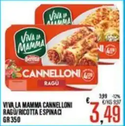 Supermercati EffePiù Viva la mamma cannelloni ragù offerta