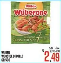Supermercati EffePiù Wüber Würstel di pollo offerta