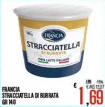 Supermercati EffePiù Francia stracciatella di burrata offerta