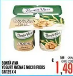 Supermercati EffePiù Bontà Viva Yogurt Avena e Noci Bifidus offerta