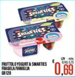 Supermercati EffePiù Fruttolo yogurt & smarties fragola/vaniglia offerta