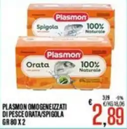 Supermercati EffePiù Plasmon omogeneizzati di pesce orata/spigola offerta
