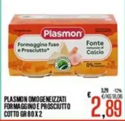 Supermercati EffePiù Plasmon formaggio fuso e prosciutto offerta