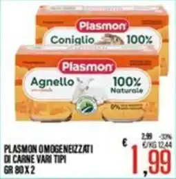 Supermercati EffePiù Plasmon omogeneizzati di carne vari tipi offerta