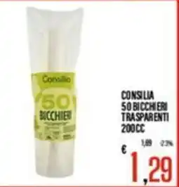 Supermercati EffePiù Consilia bicchieri trasparenti offerta