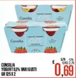 Supermercati EffePiù Consilia yogurt 0,1% vari gusti offerta