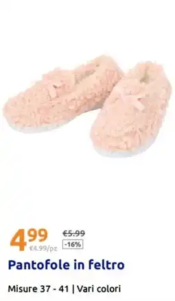 Action Pantofole in feltro offerta