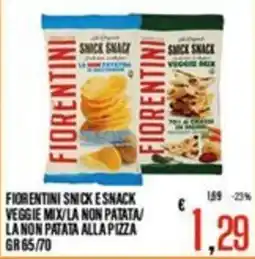Supermercati EffePiù Fiorentini snack e snack veggie mix la non patata alla pizza offerta