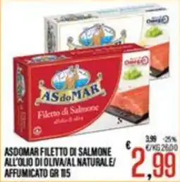 Supermercati EffePiù Asdomar filetto di salmone offerta