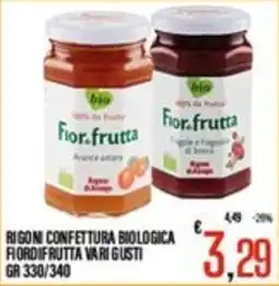 Supermercati EffePiù Rigon confettura biologica fiordifrutta vari gusti offerta
